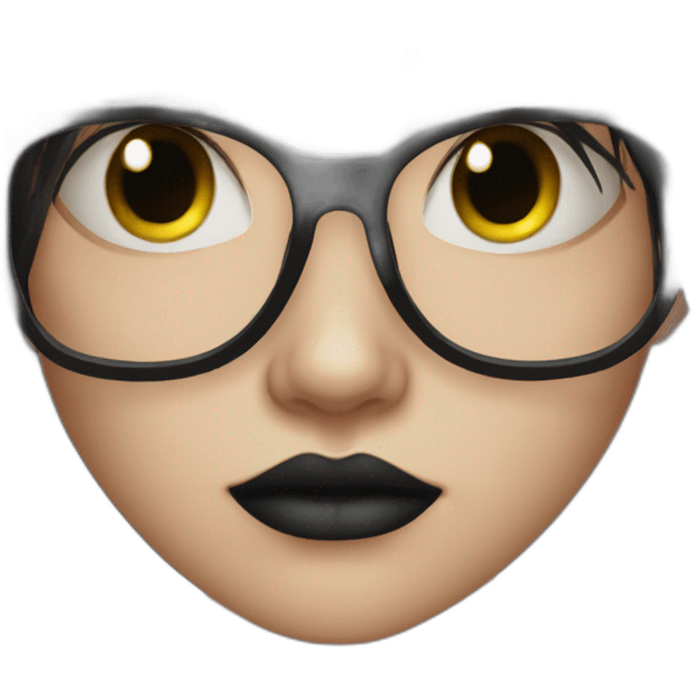 Crying-goth-girl-dark-hair-with-glasses-black-tshirt emoji