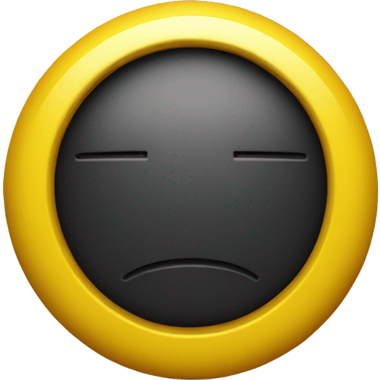 a black and red rectangle with a medium sized yellow circle in the middle emoji