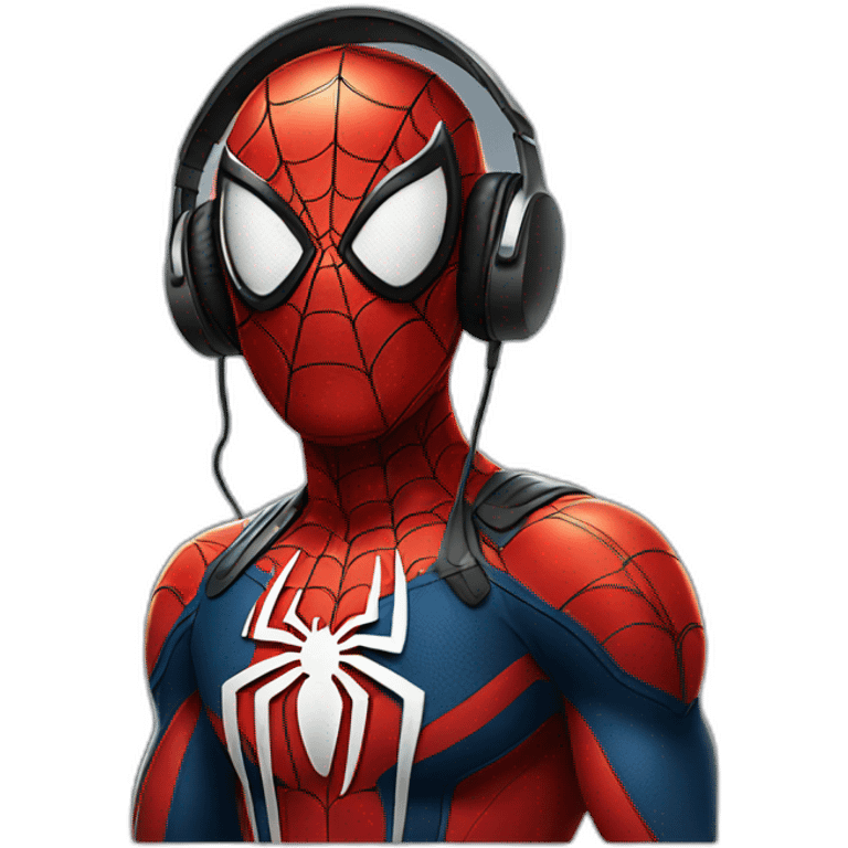 spiderman wearing headphones emoji