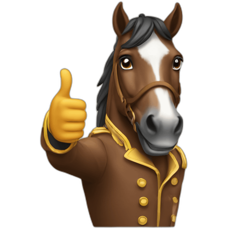 Horse rider with his thumb up emoji