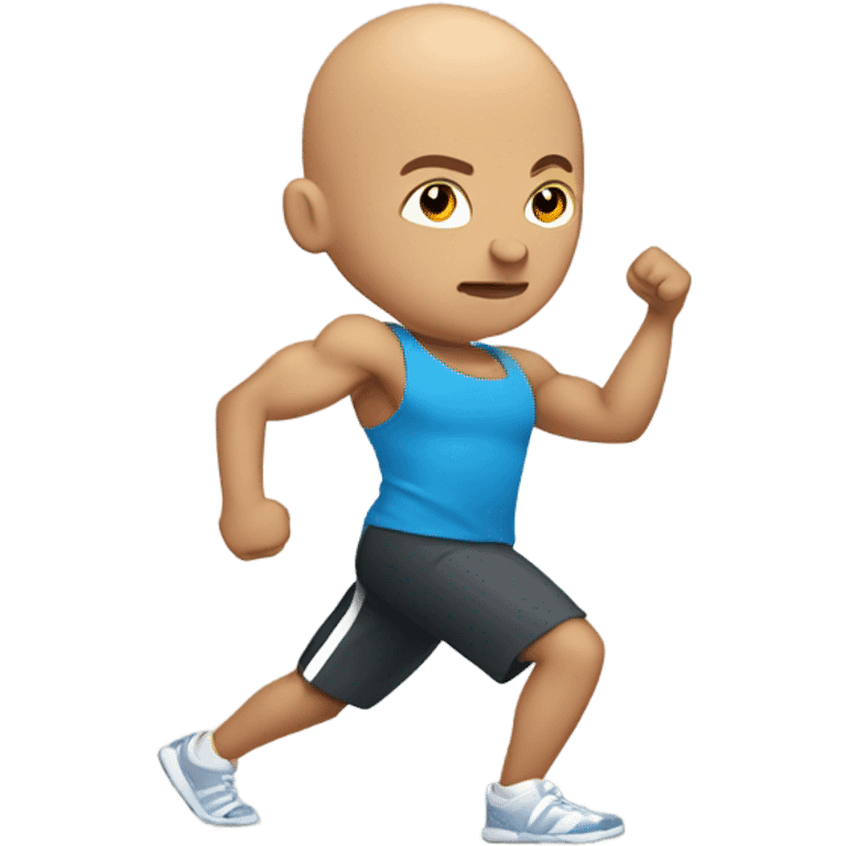 bald boys working out indoors emoji