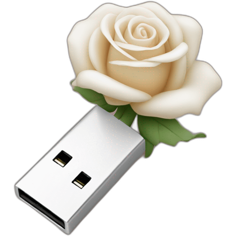 clé Usb avec une rose blanche emoji