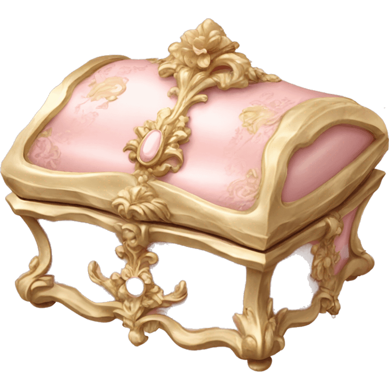 Pale pink rococo jewelry box emoji