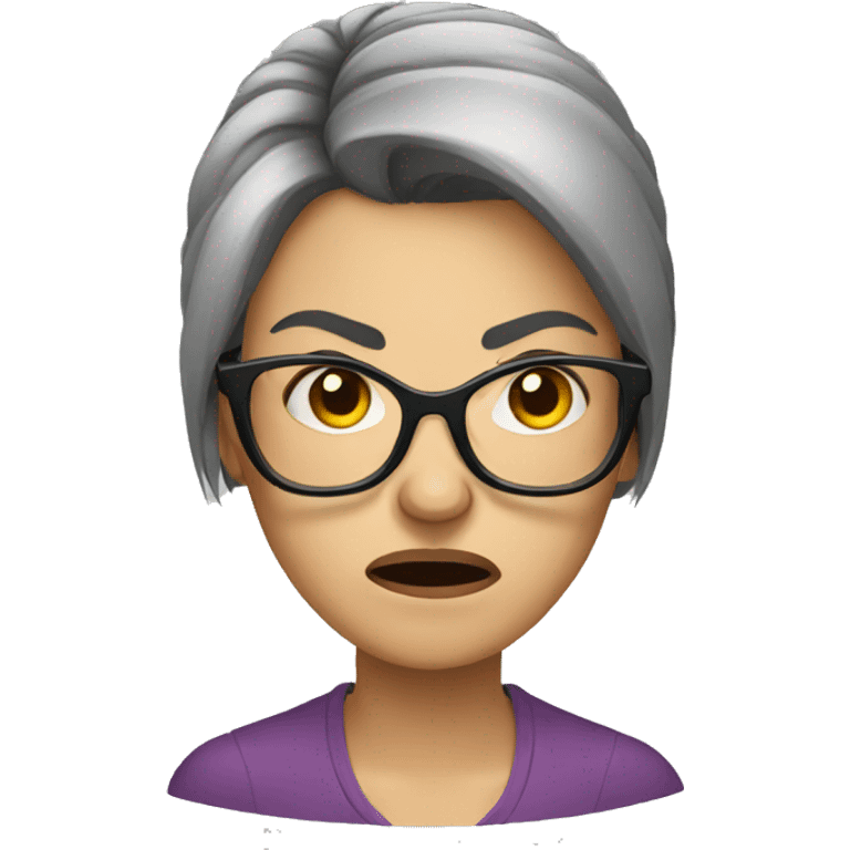 angry woman with glasses emoji