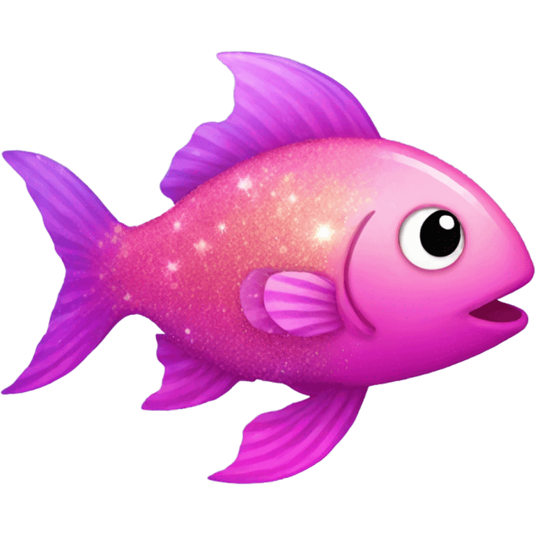 Pink ombre fish with glitter emoji