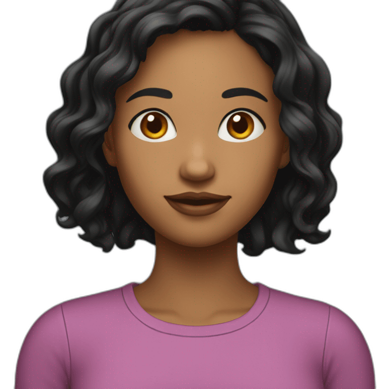 wavy-short-black-hair-young-adult-female emoji