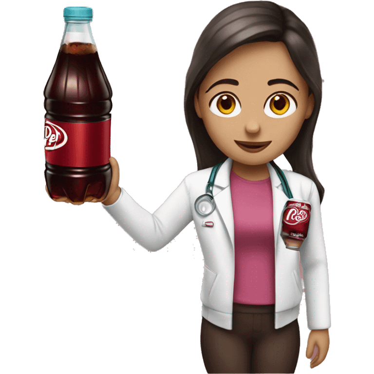 Girl with Dr Pepper  emoji