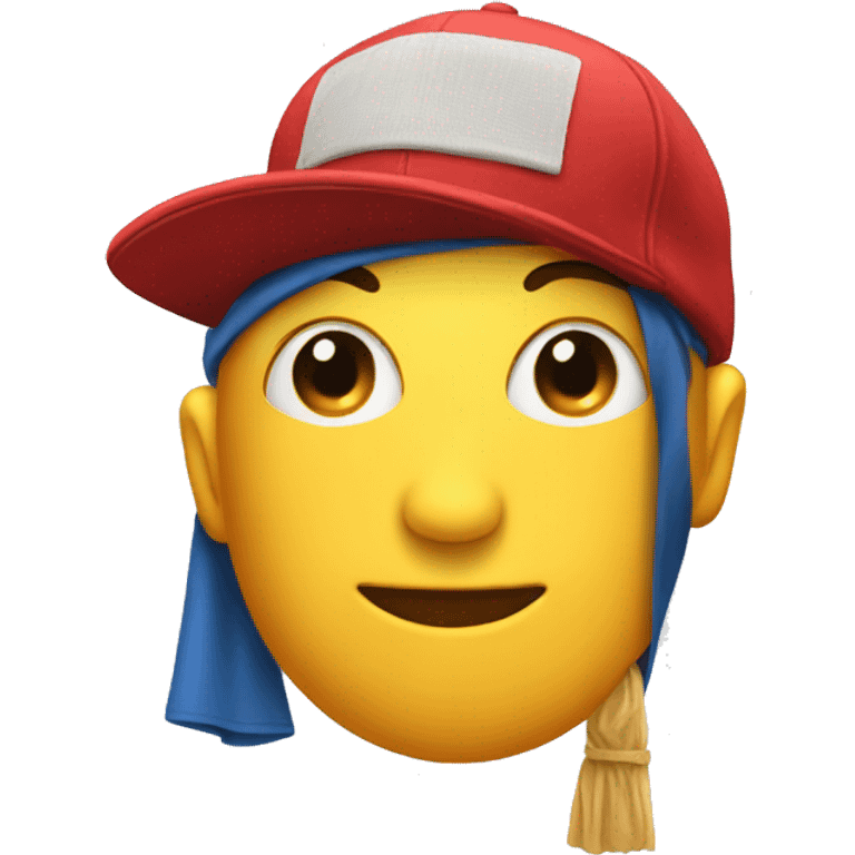 cap with a cloth on the side emoji