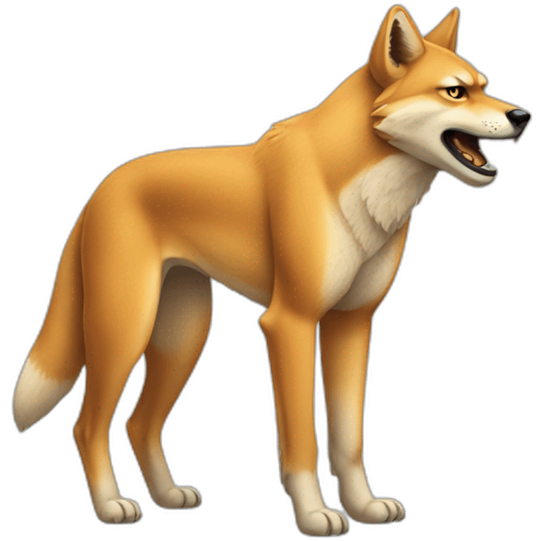 Angry Dingo in profile with his body emoji