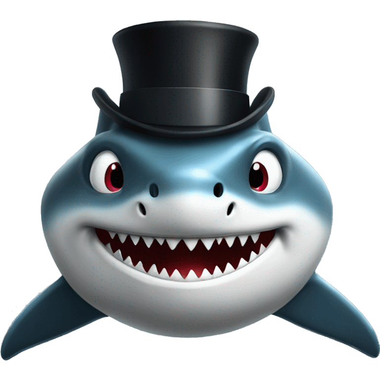 Shark with tophat emoji