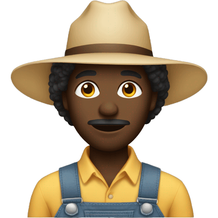 A black farmer with an afro
 emoji