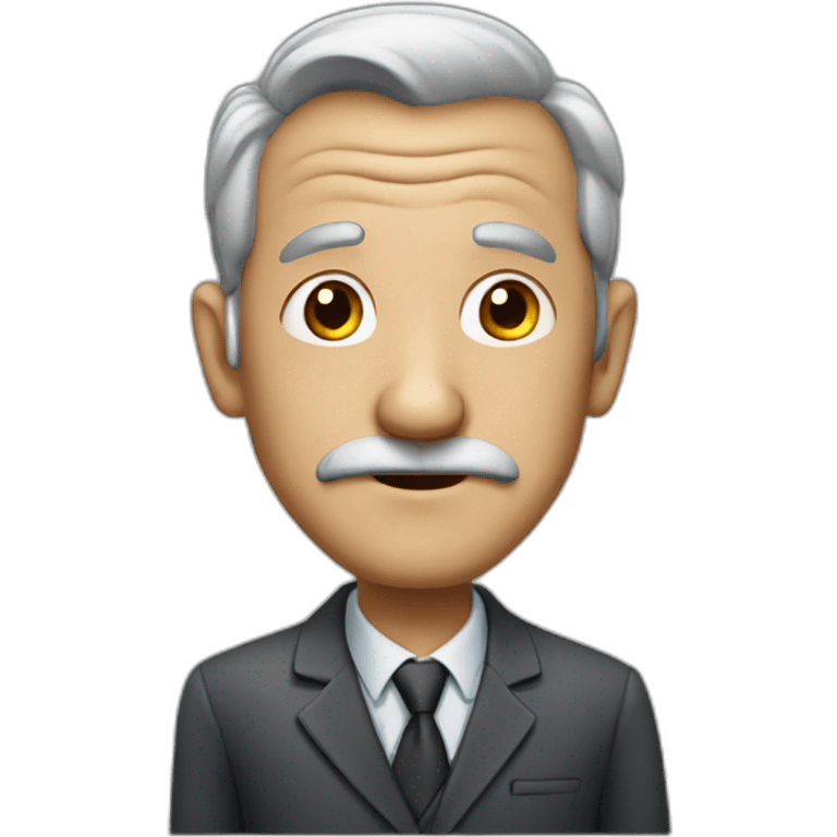 OLD MAN, SQUARE FACE,BIG NOSE, gray hair, suit emoji