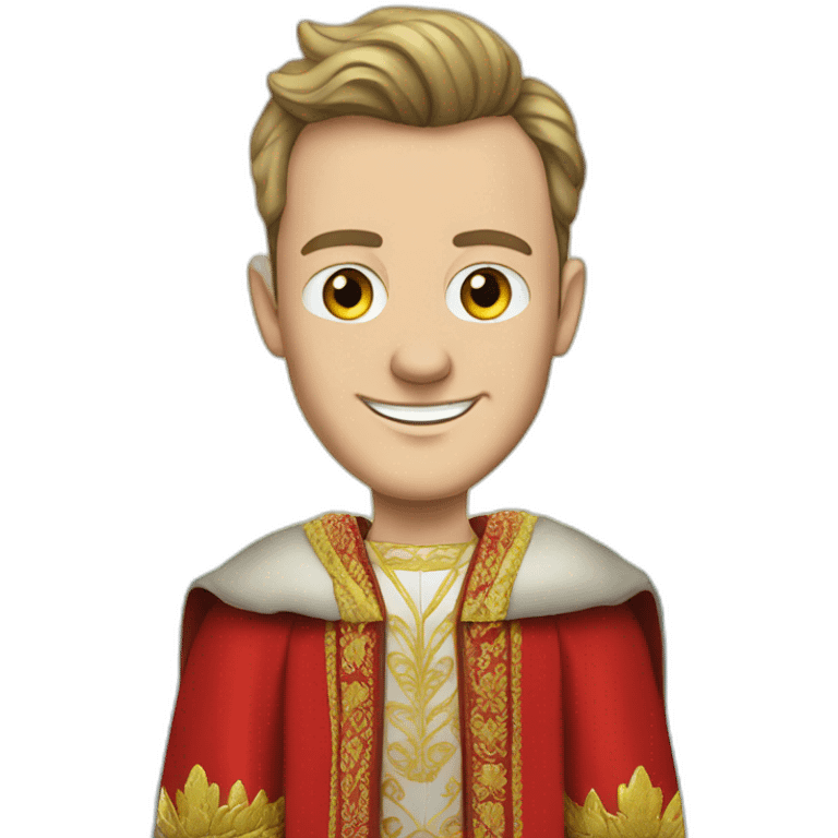 Jonathan Toews as a rainbow king with a royal robe on emoji