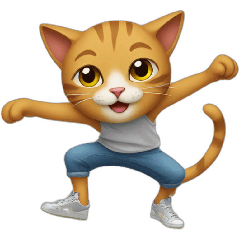 Cat breakdancing emoji