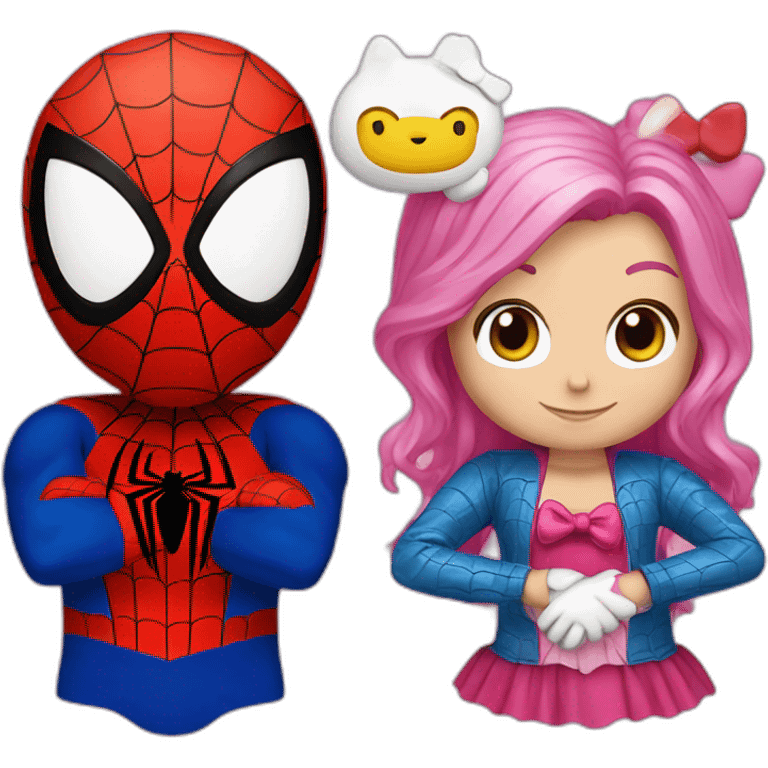 spiderman and hello kitty emoji