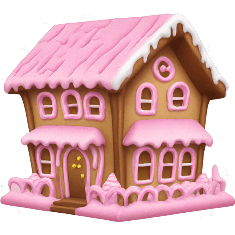 pink gingerbread house emoji