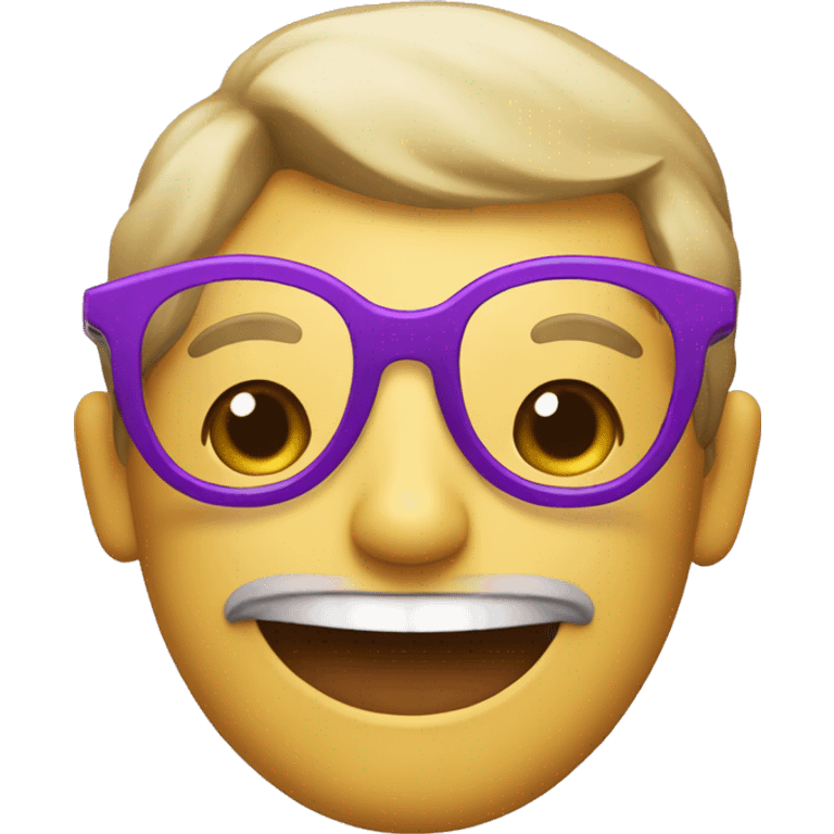 Smiling face with purple specs and pink cheeks  emoji