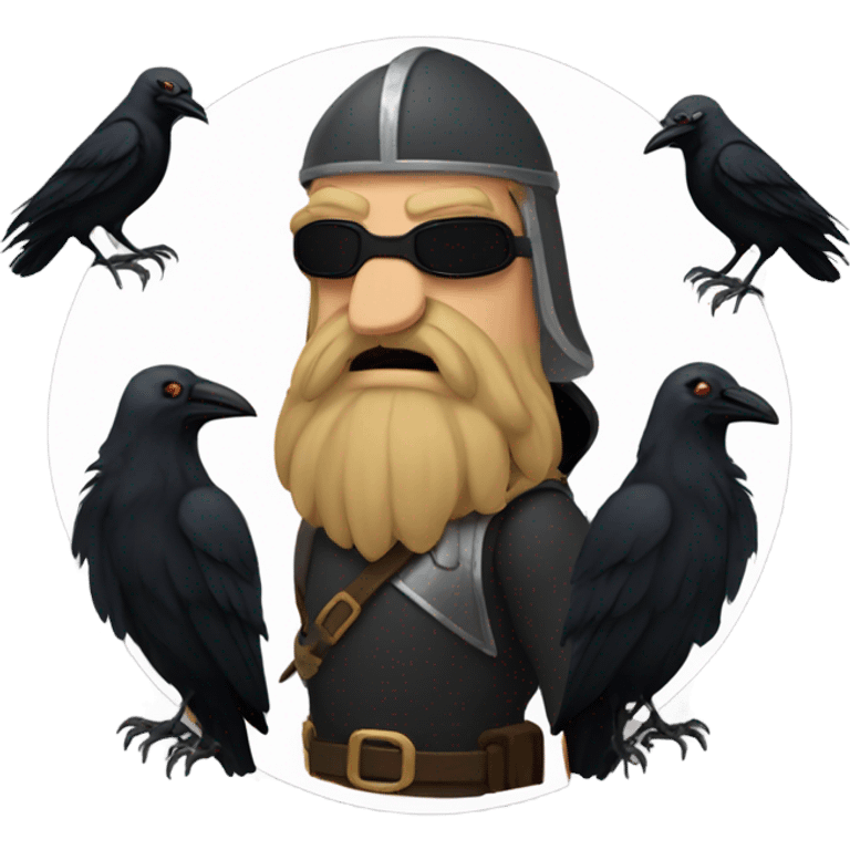 Odin eye patch and crows  emoji