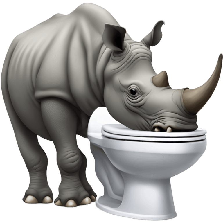 a rhino on the toilet emoji