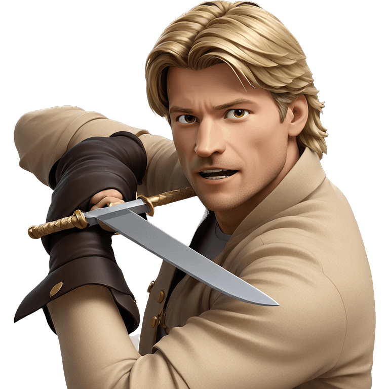 blonde boy with sword emoji