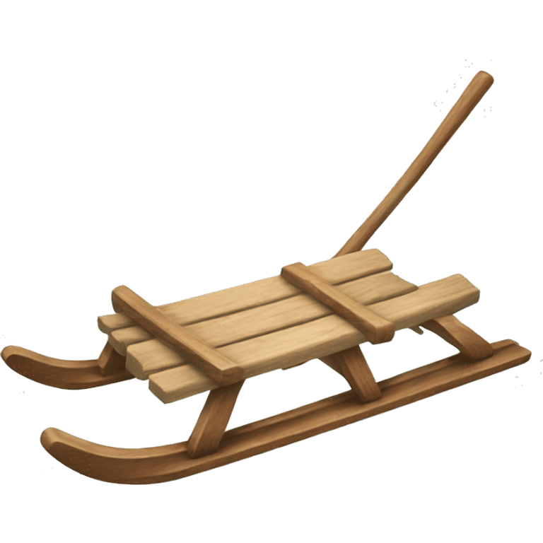 Realistic wooden sled emoji