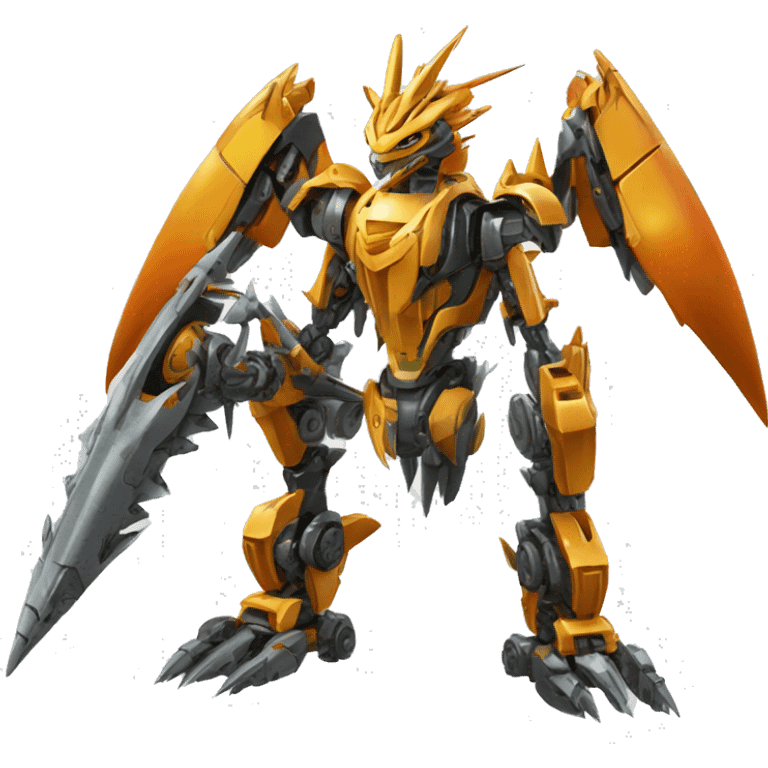 mechanical spiky Medabot-raptor-dragon-Bionicle-mecha full body emoji