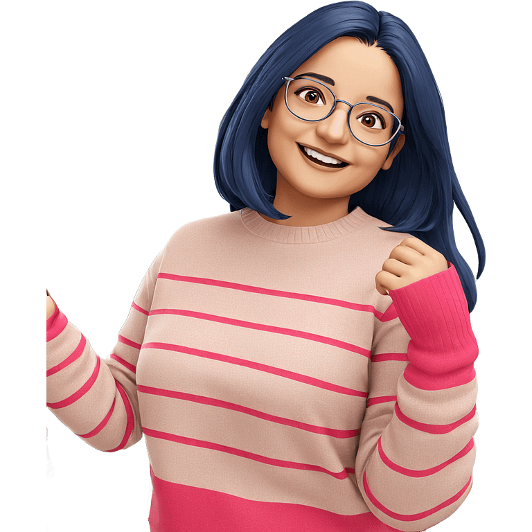 smiling girl with glasses emoji