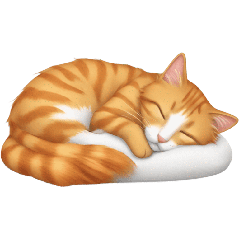 long hair Beige orange tabby sleeping emoji