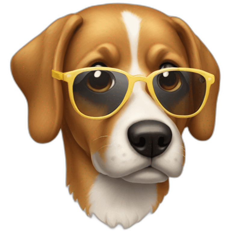 Chien avec lunettes de soleil emoji