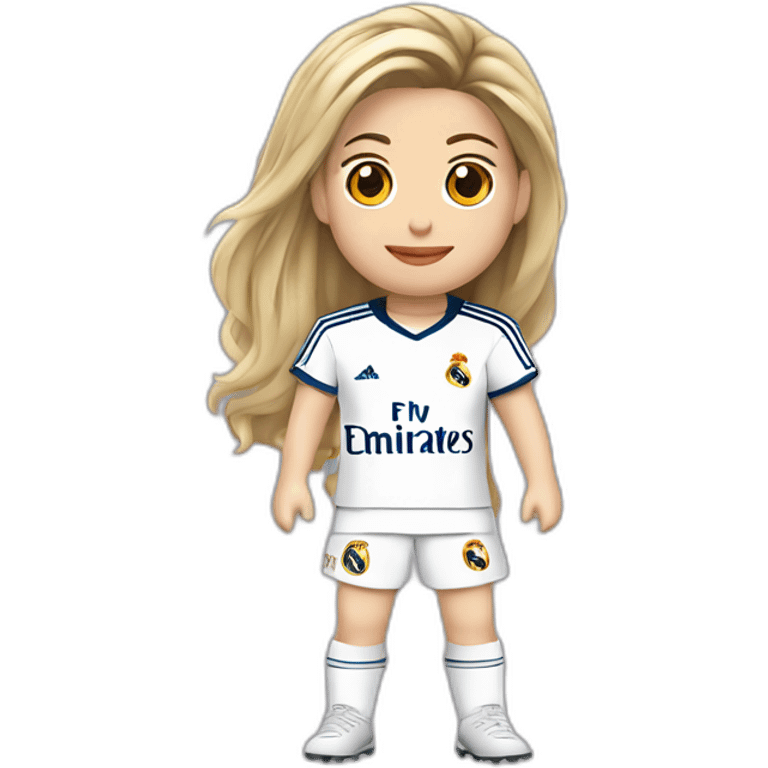 Piqué vestido del Real Madrid con una imagen de Shakira en la camiseta emoji