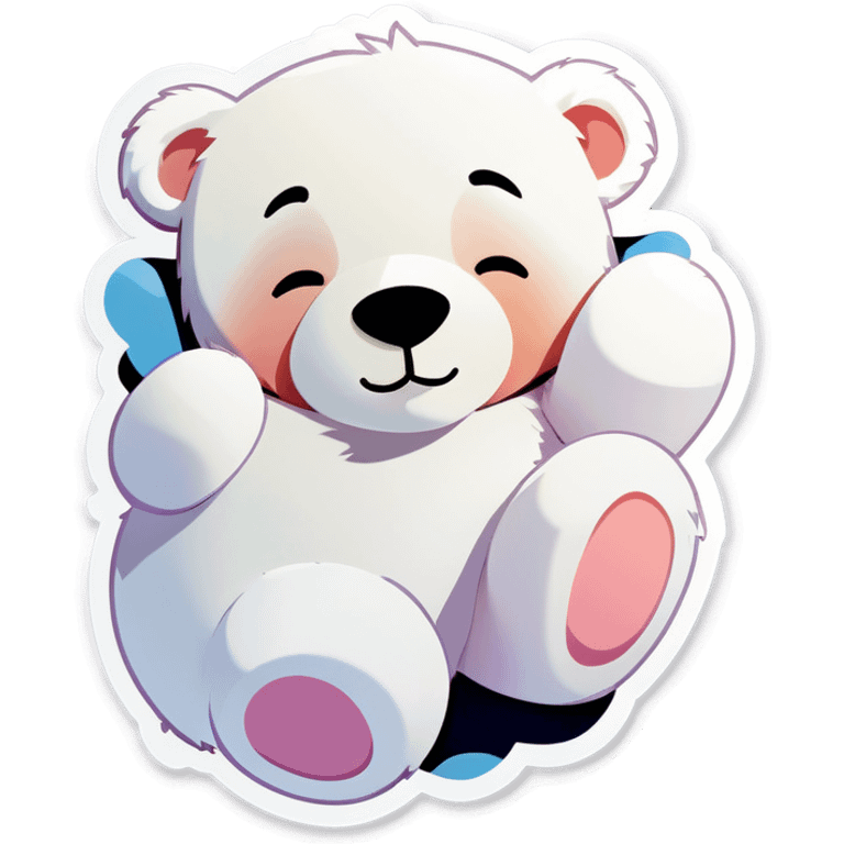 Sleeping white teddy bear  emoji