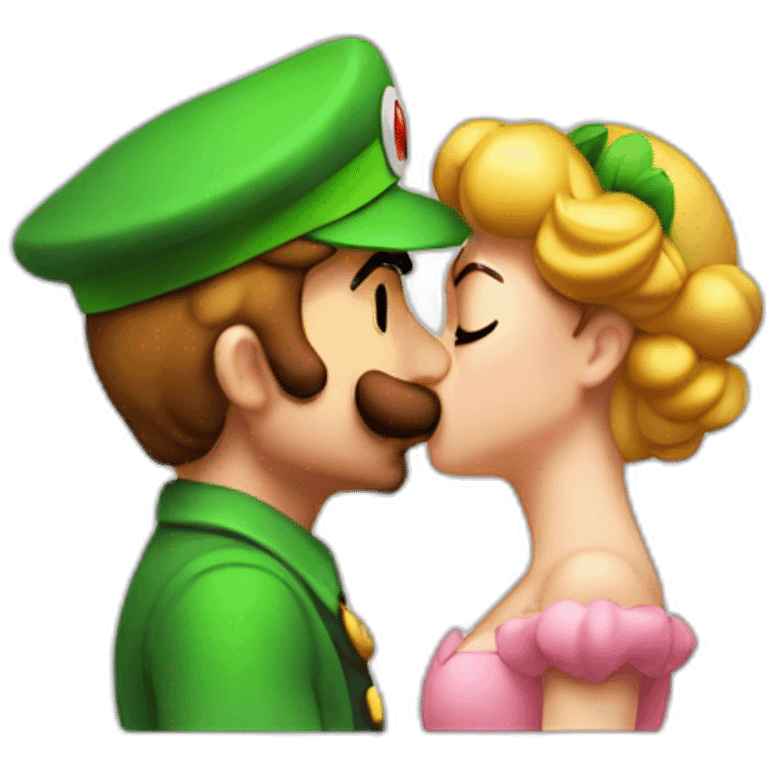 Luigi kiss peach emoji