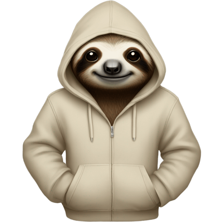 Sloth wearing a hoodie emoji