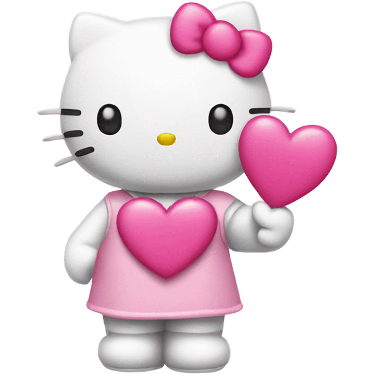 hello kitty holding pink heart emoji