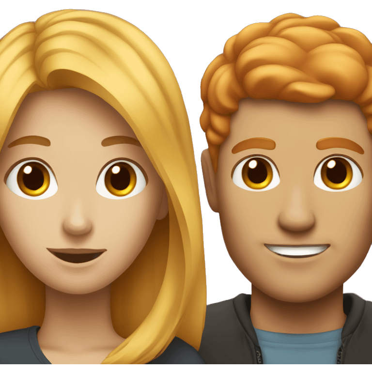 blonde woman and redhead guy emoji