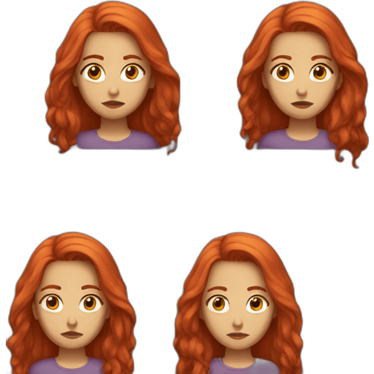 womam with long redhair sad emoji