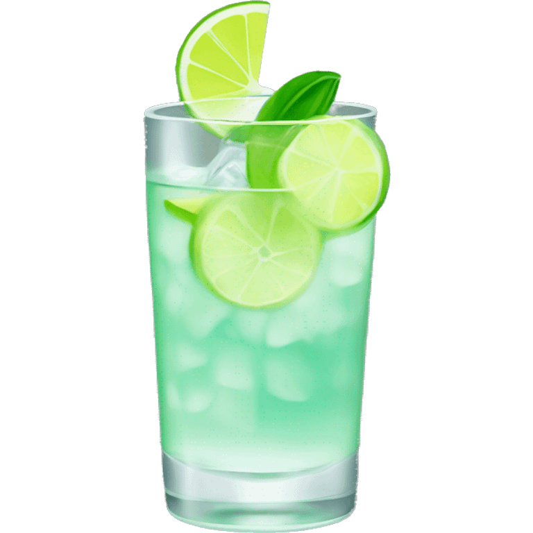 Gin fiz drink with a lime emoji