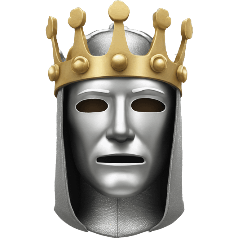 king baldwin IV in silver full face mask up emoji