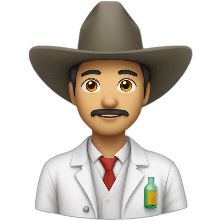 mexican scientist in a labcoat and sombrero emoji