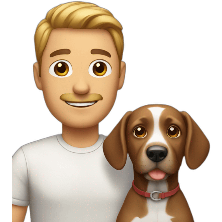 a man with dog emoji