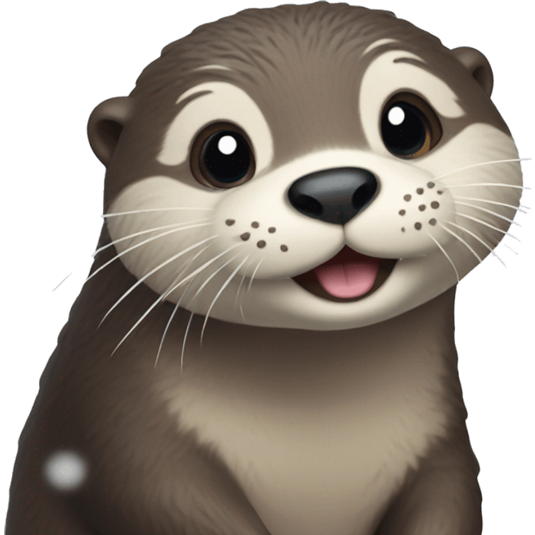 Happy Otter in snow  emoji