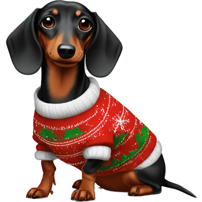 Dachshund in Christmas jumper emoji