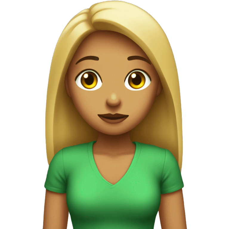 Chica con plo rubio y ojos verdes emoji