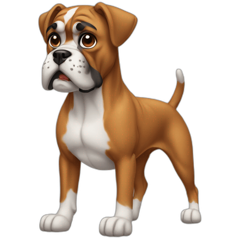 Boxer dog full body emoji