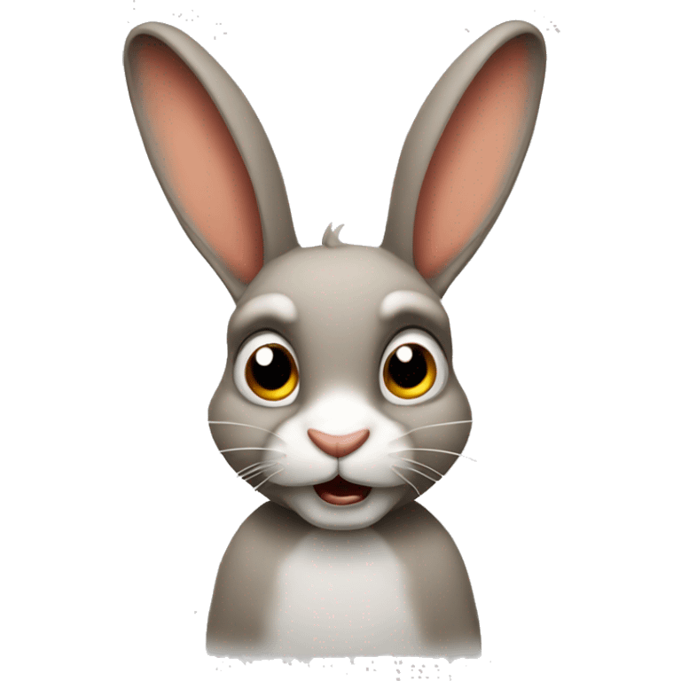 Rabbit with bad attitude emoji