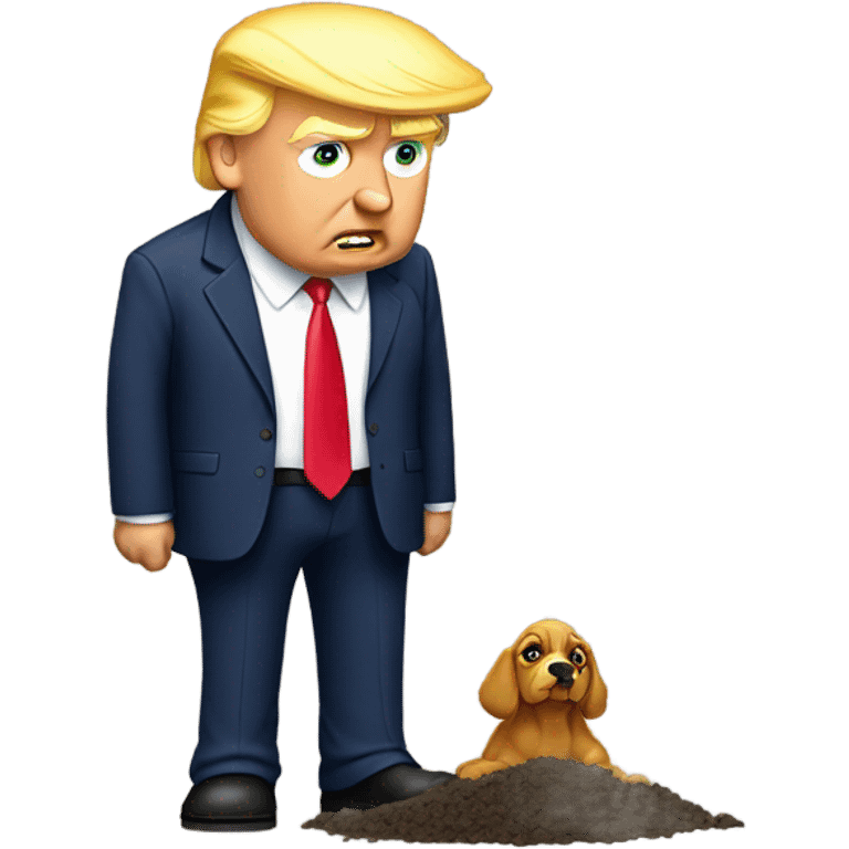 sad donald trump picking up poop emoji