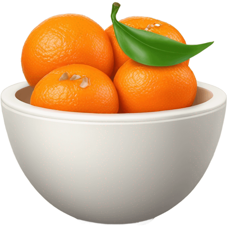 tangerines with pealed tangerines on a bowl  emoji