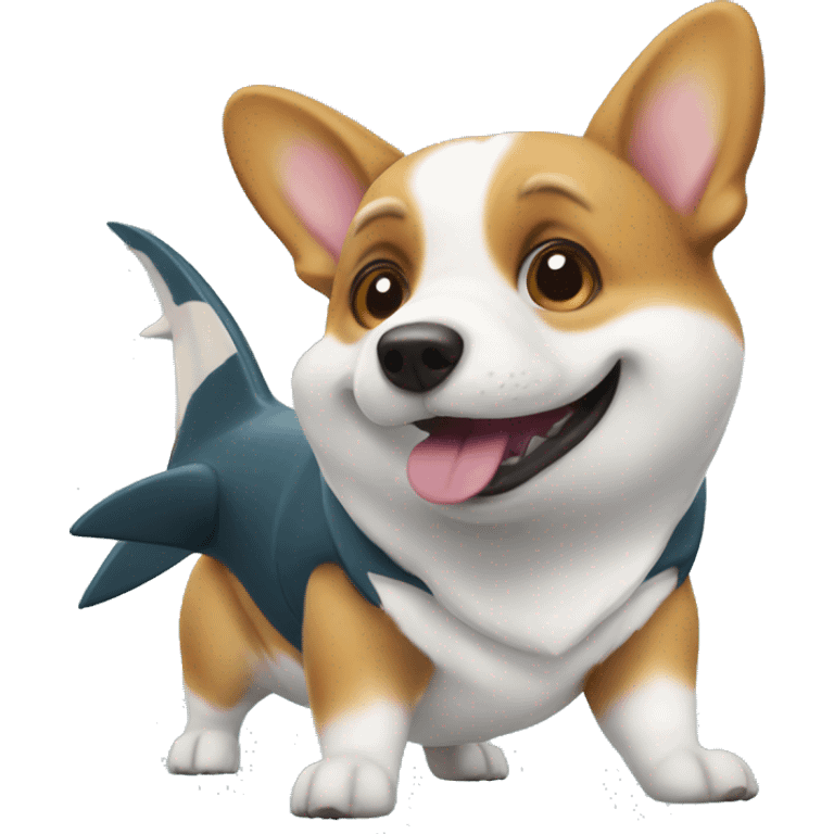 Corgi in Santa's shark emoji