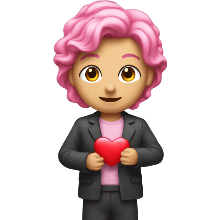 Un corazon rosa con un lazito en medio  emoji