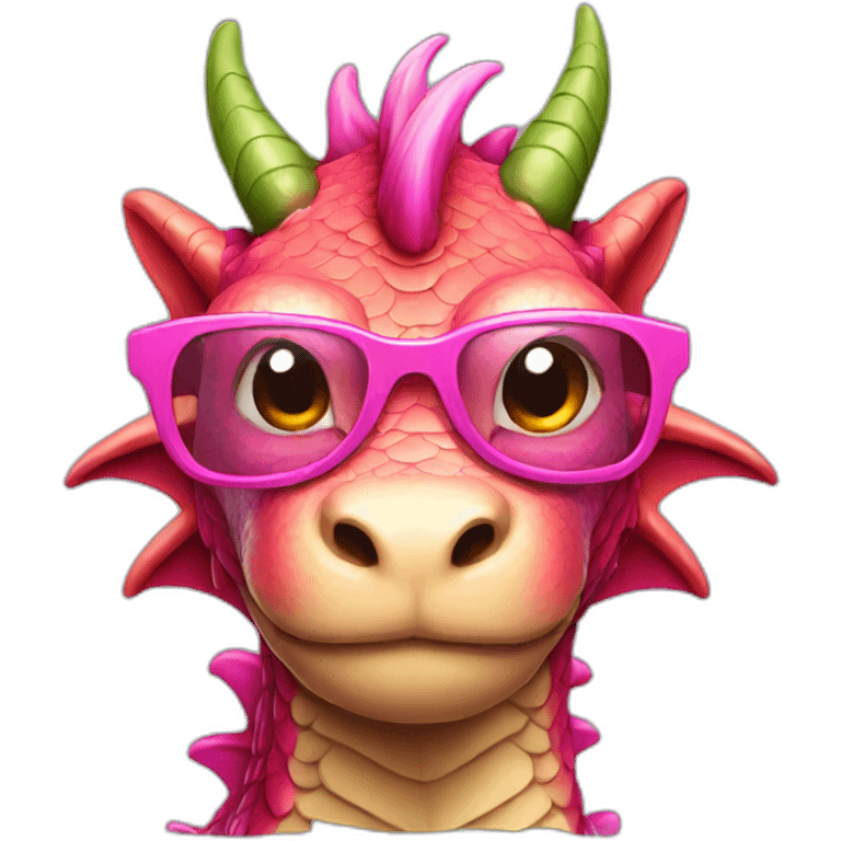 Dragon with pink glasses emoji